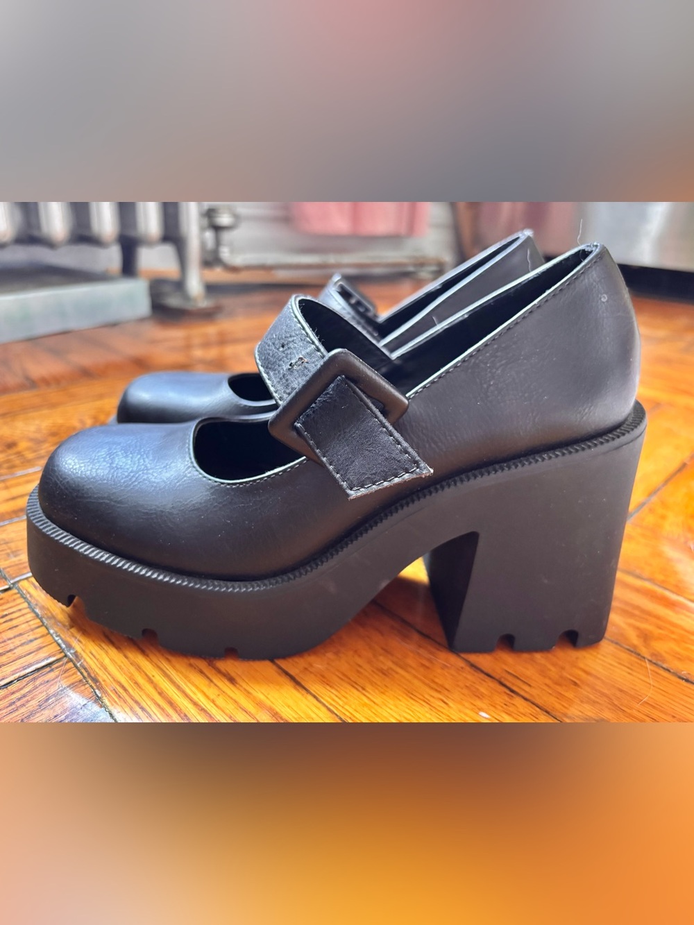 Madden Girl Black Mary Jane Platform Heels